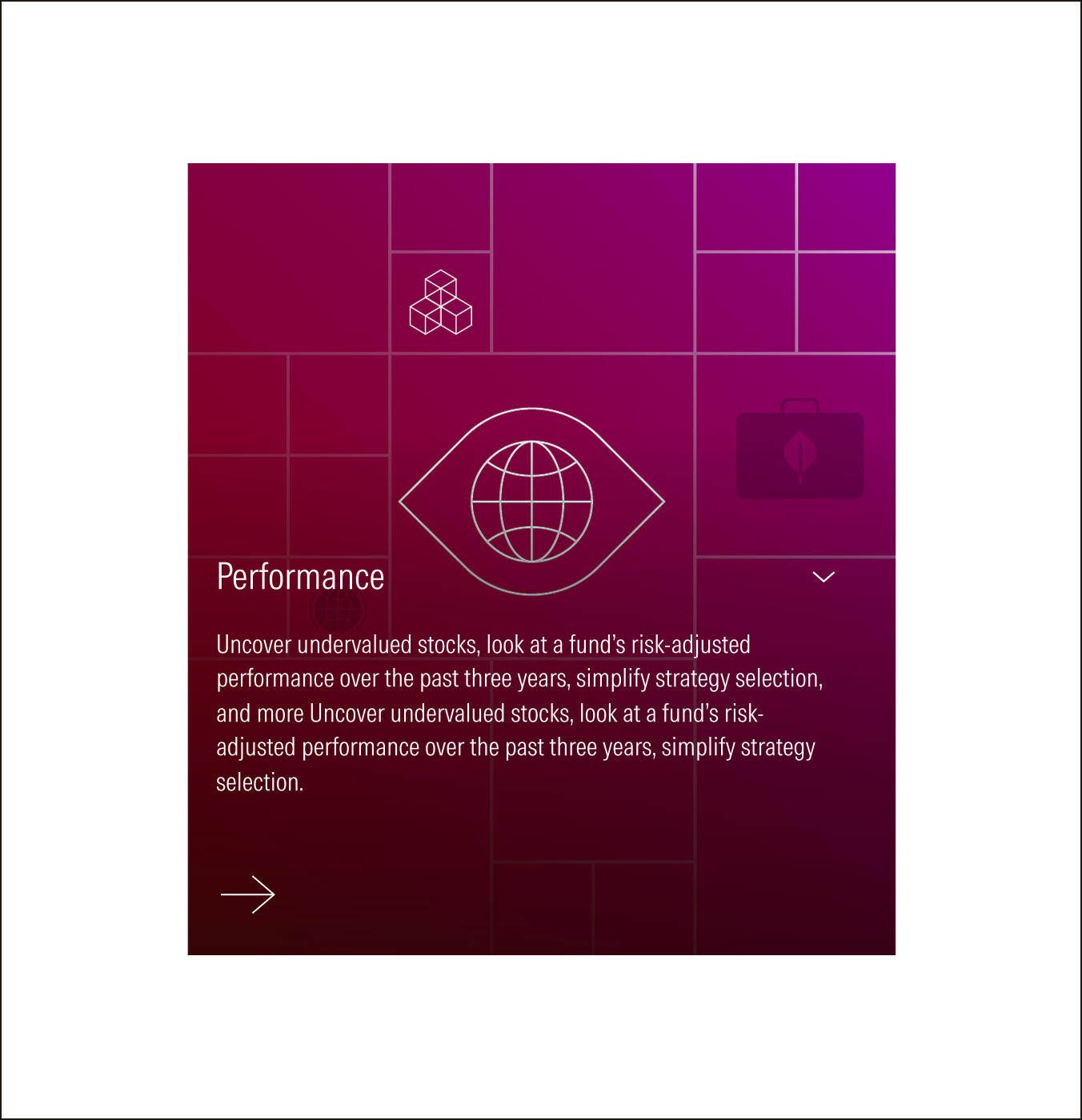 Animated card on dark theme