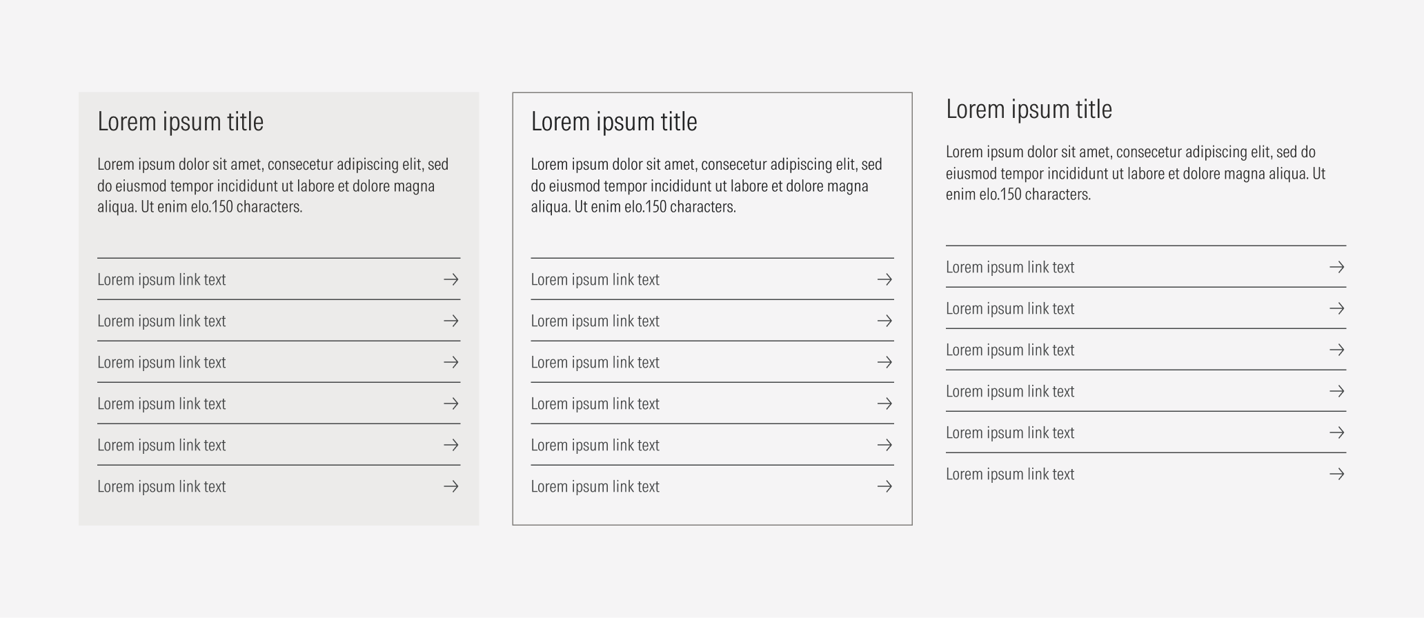 List Cards: List group type