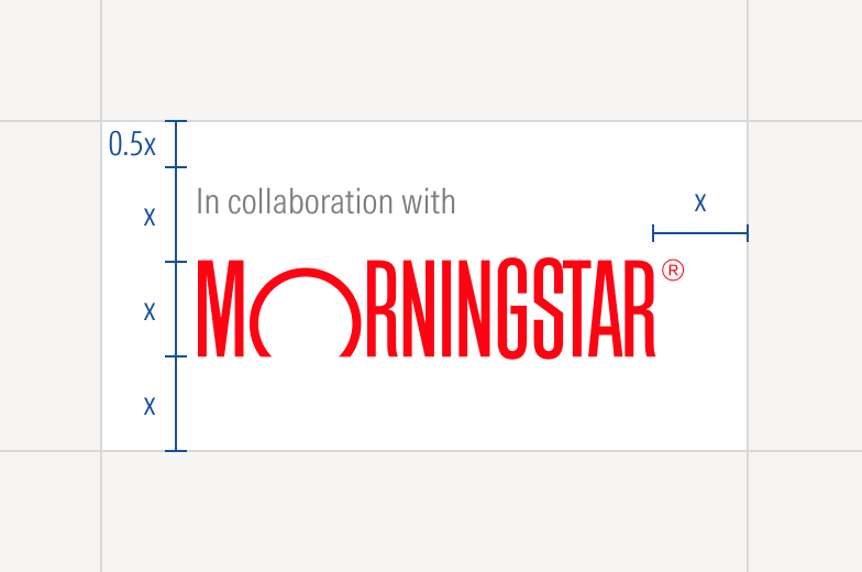 Example of Morningstar visual with correct clear space.