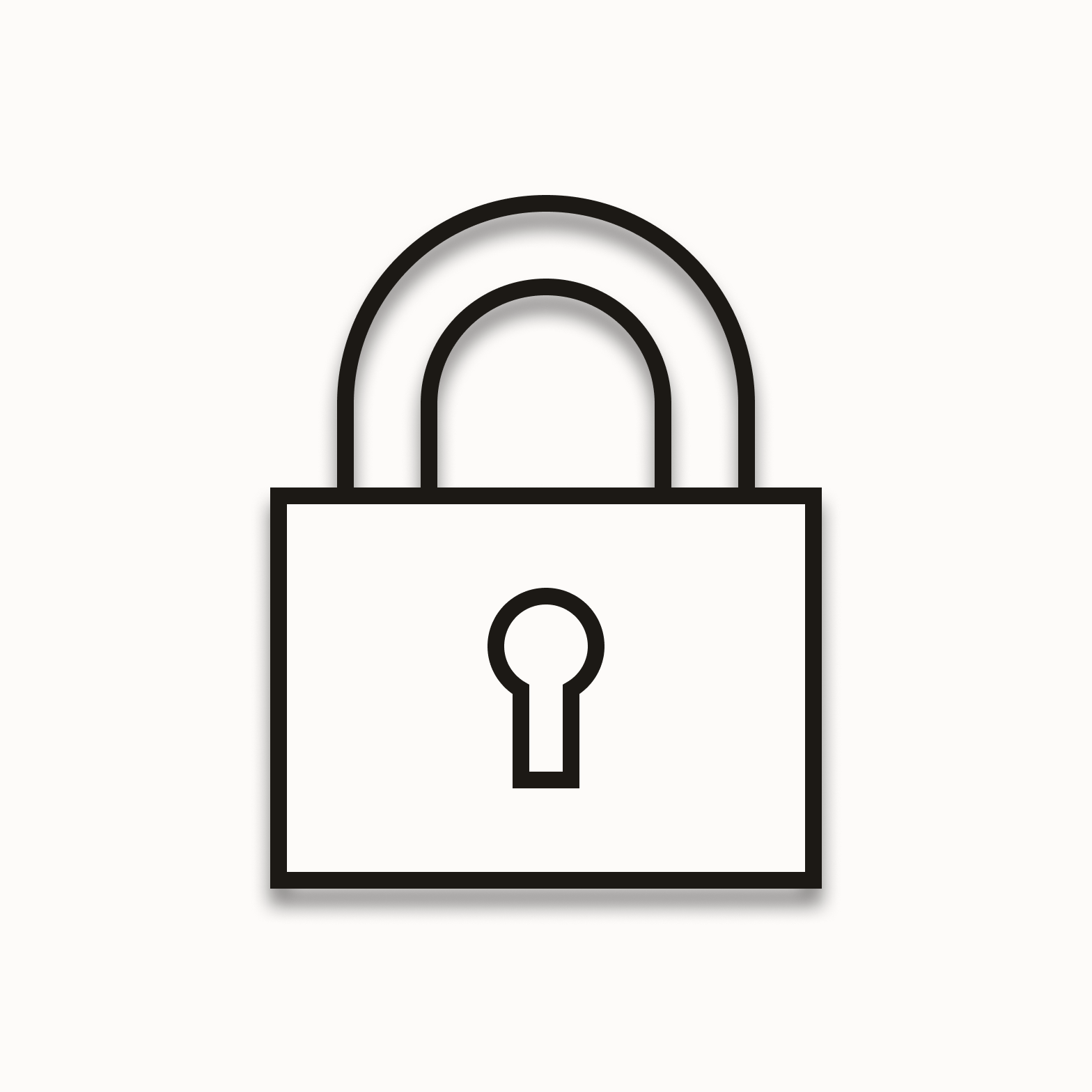 Lock icon with drop shadows.