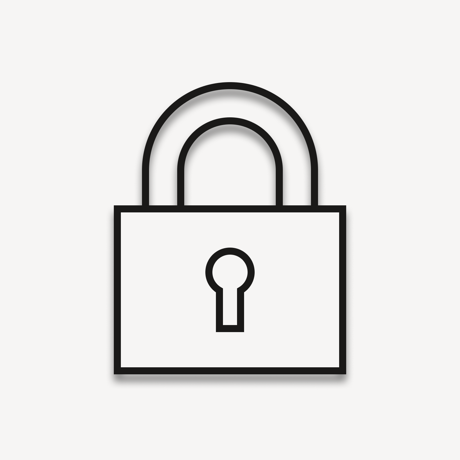 Lock icon with drop shadows.