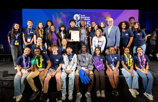 A group of AVID graduates A group of AVID graduates