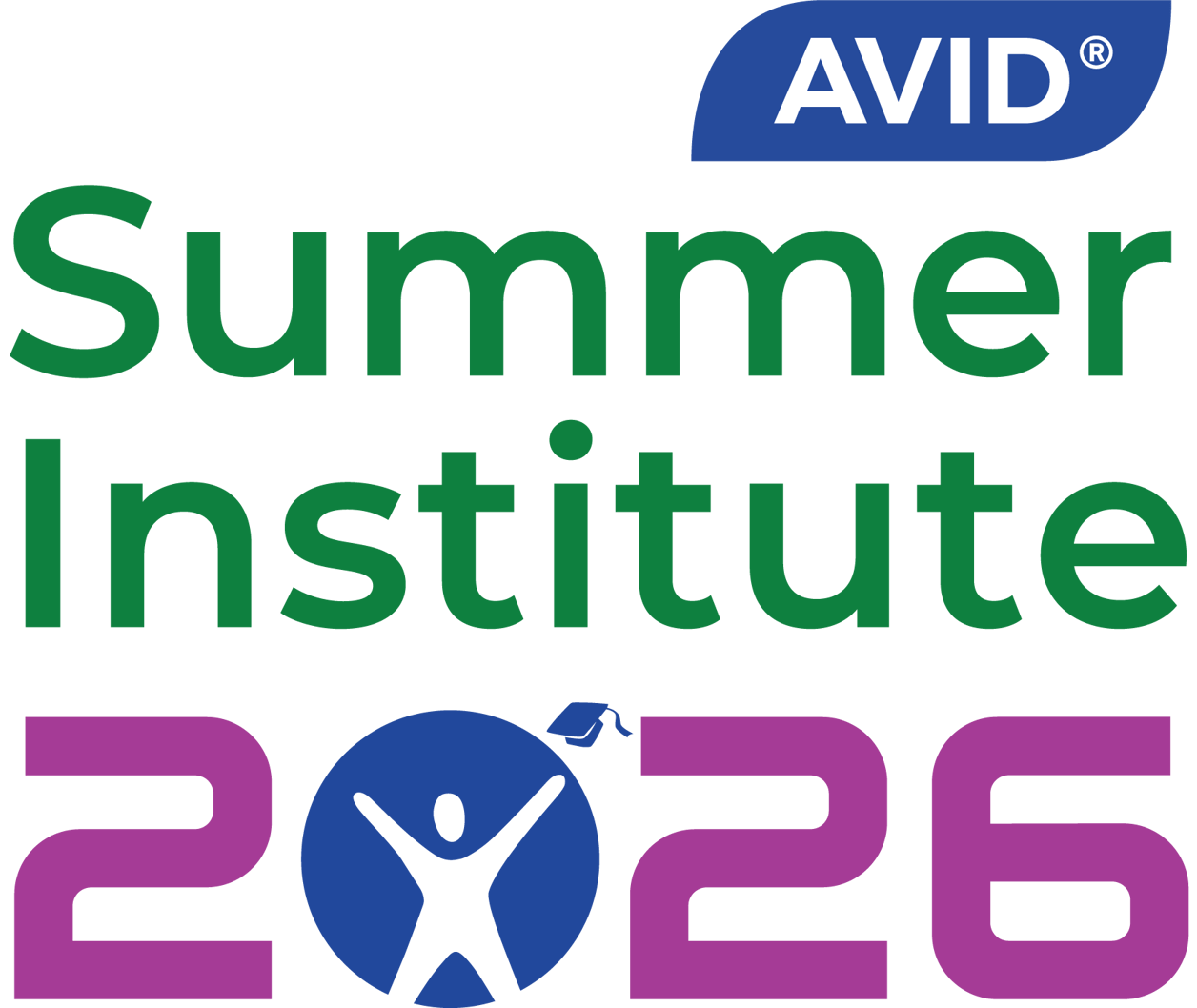 Graphic for AVID Summer Institute 2026, featuring text and a stylized figure in the center Graphic for AVID Summer Institute 2026, featuring text and a stylized figure in the center