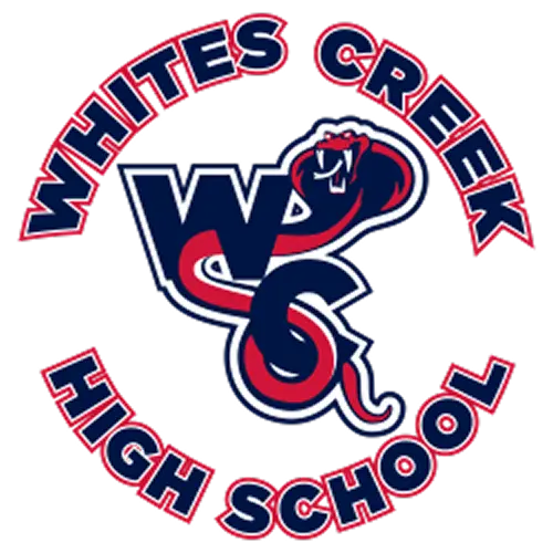 Logo of Whites Creek High School featuring a stylized 'WC' with a serpent winding through it. Logo of Whites Creek High School featuring a stylized 'WC' with a serpent winding through it.