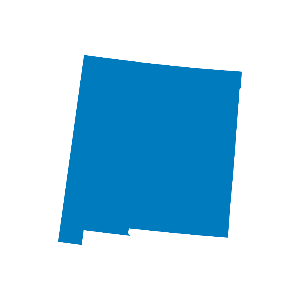 Outline of the state of New Mexico filled in blue. Outline of the state of New Mexico filled in blue.
