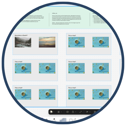 A screenshot of a digital whiteboard containing multiple image comparisons and text content. A screenshot of a digital whiteboard containing multiple image comparisons and text content.