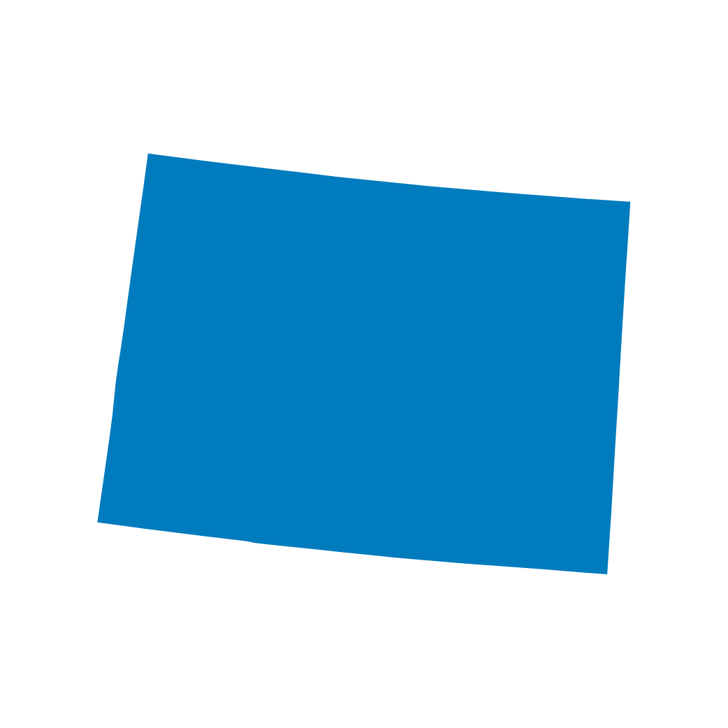 Blue silhouette of the state of Colorado on a black background. Blue silhouette of the state of Colorado on a black background.