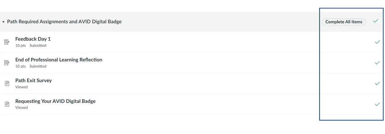 A list of assignments with their titles and status, including points and completion details, shown on a digital platform. A list of assignments with their titles and status, including points and completion details, shown on a digital platform.