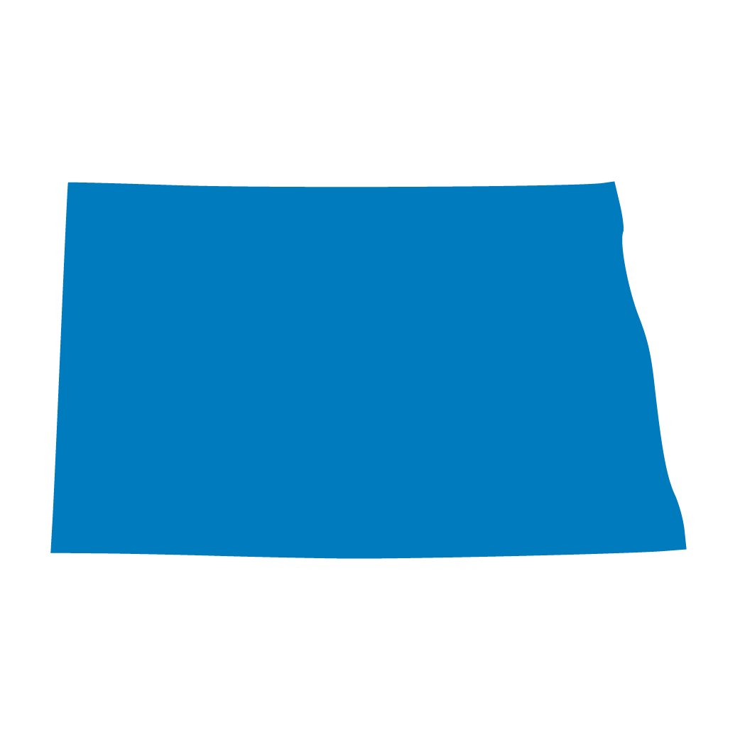 Outline map of the U.S. state of North Dakota in blue color. Outline map of the U.S. state of North Dakota in blue color.