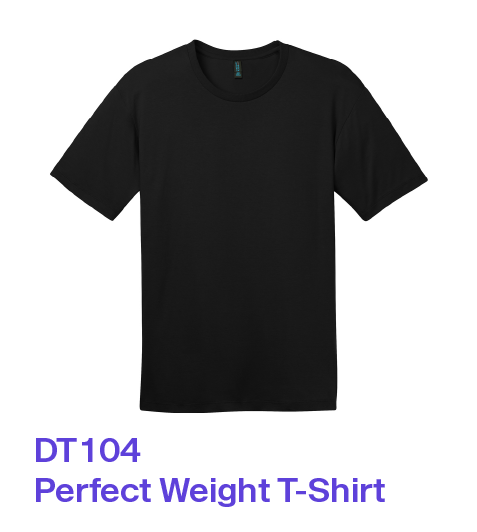 DT104 District Perfect Weight T-Shirt in black