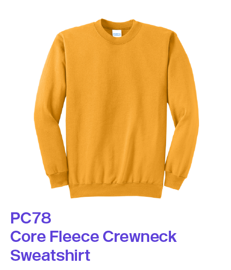 PC78 Port & Company Core Fleece Crewneck Sweatshirt in Gold