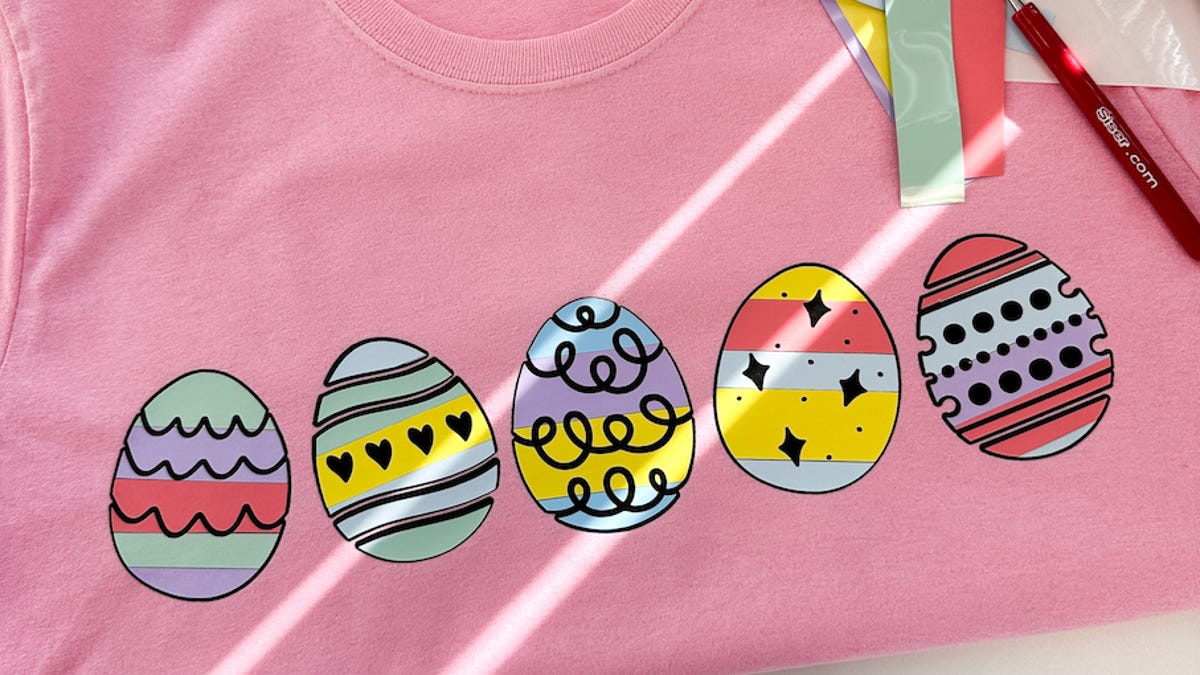 Finished product of the easter t-shirt.