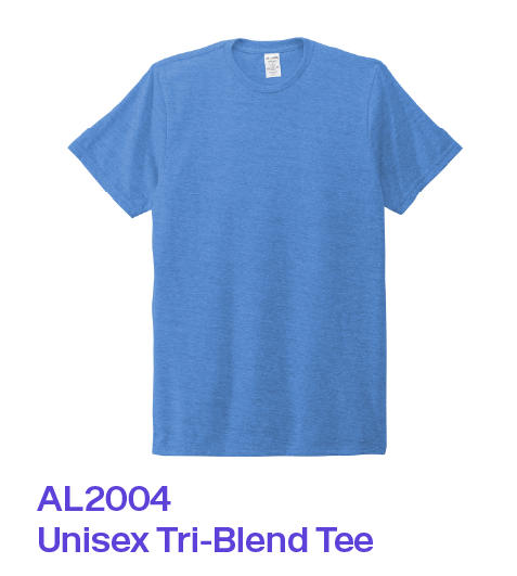 AL2004 Allmade Unisex Tri-Blend Tee in Azule