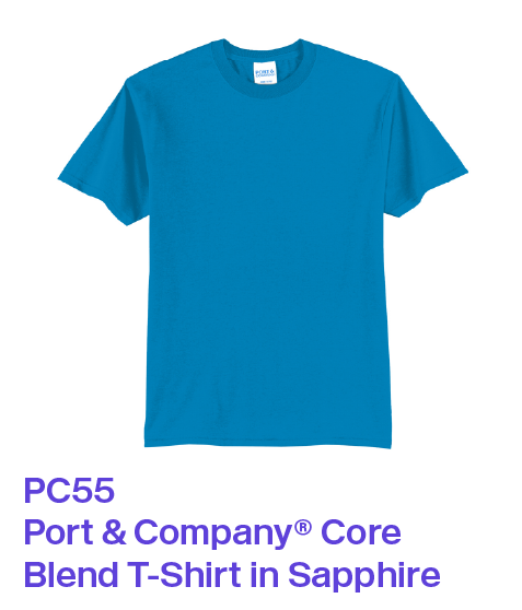PC55 Port & Company Core Blend T-Shirt in Sapphire