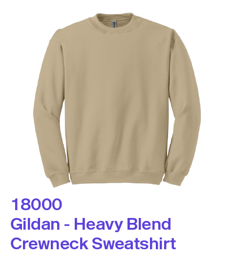18000 Gildan Heavy Blend Crewneck Sweatshirt for screen printing