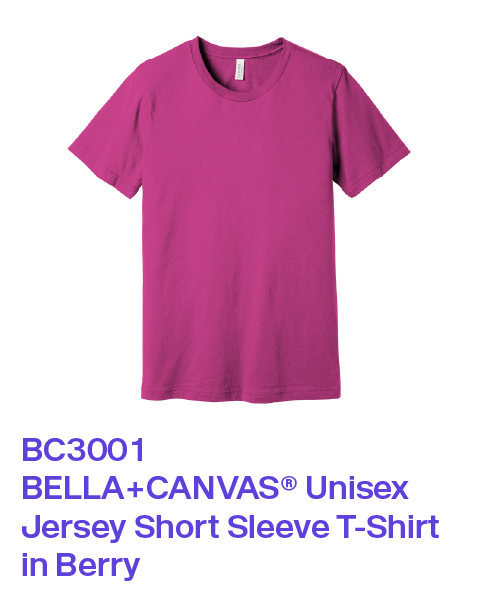 BC3001 Bella+Canvas Unisex Jersey Short Sleeve T-Shirt in Berry