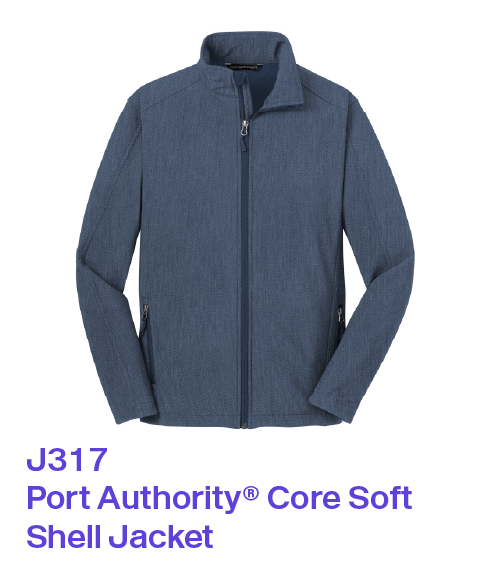 J317 Port Authority Core Soft Shell Jacket in heathered navy