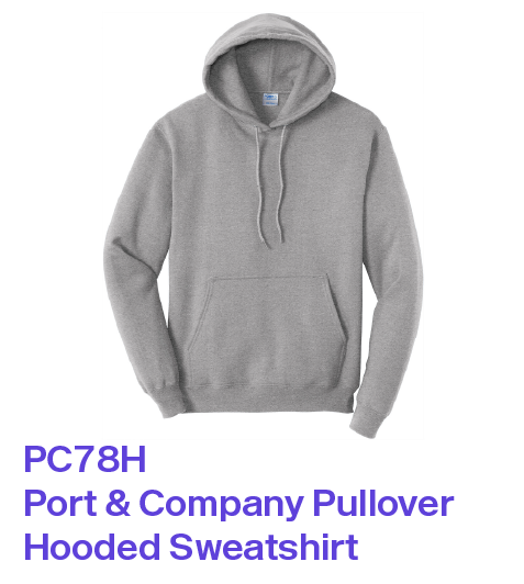 PC78H Port & Company Pullover Hooded Sweatshirt for screen printing