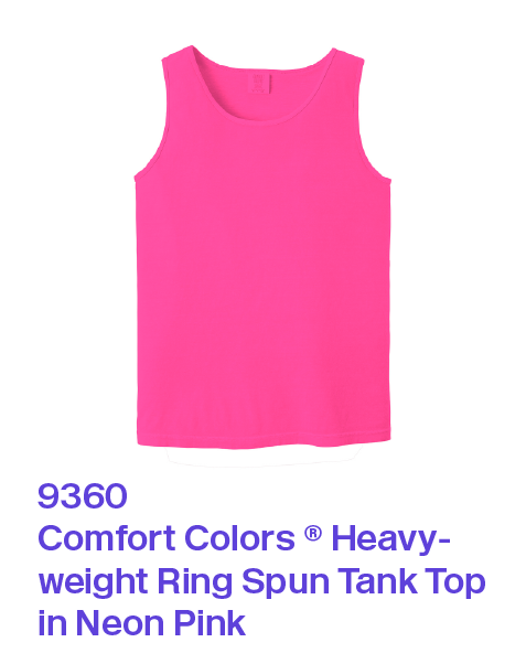 9360 Comfort Colors Heavyweight Ring Spun Tank Top in Neon Pink