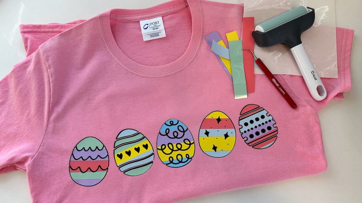 Easter Shirts With HTV Scraps