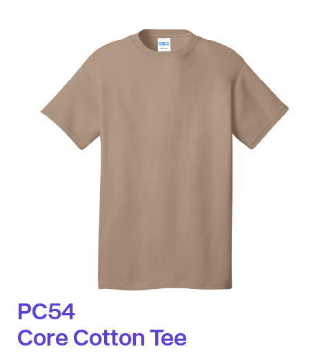 PC54 Port & Company Core Cotton Tee in Sand