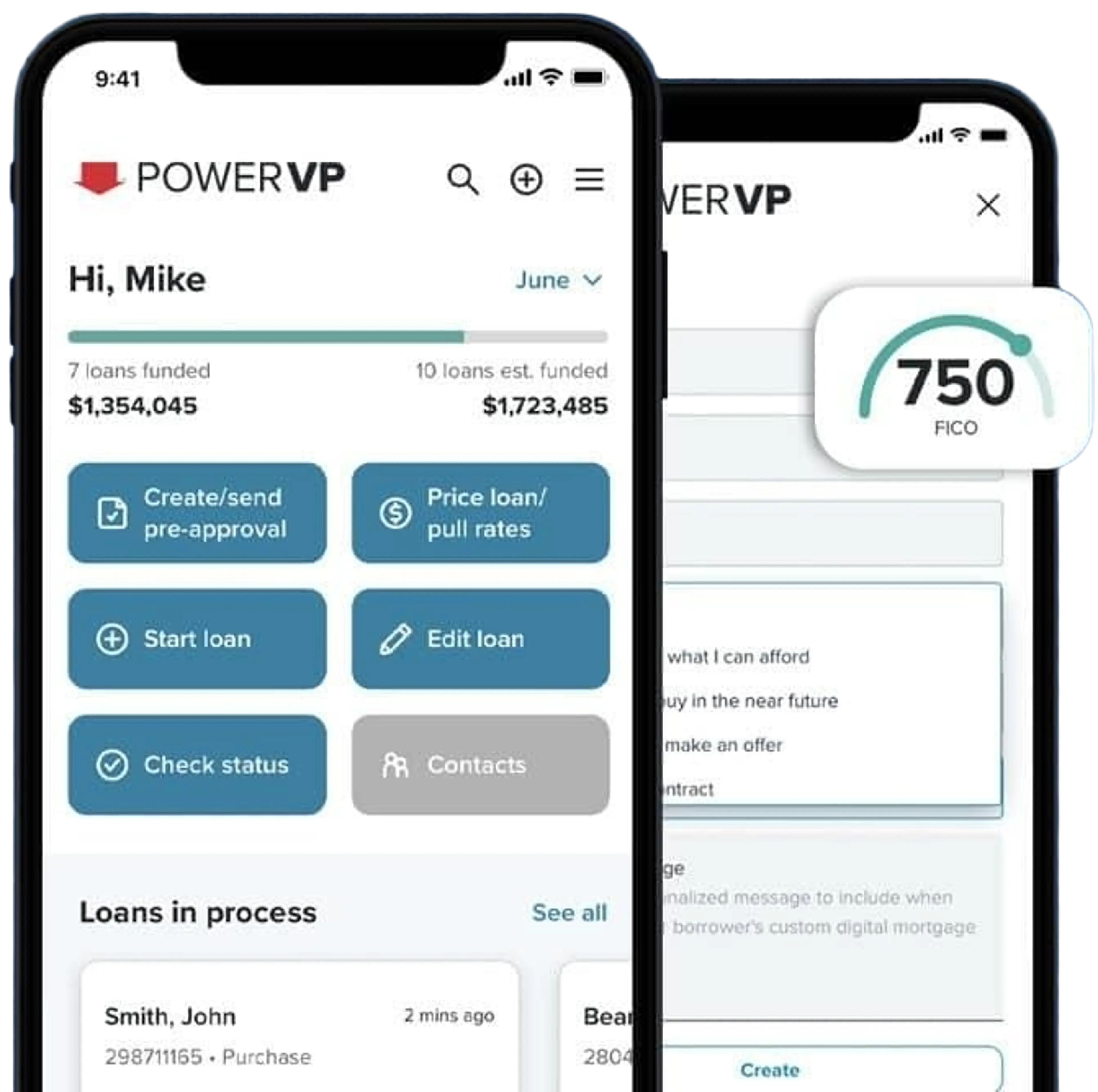 Rate Power VP app displaying on a smartphone.