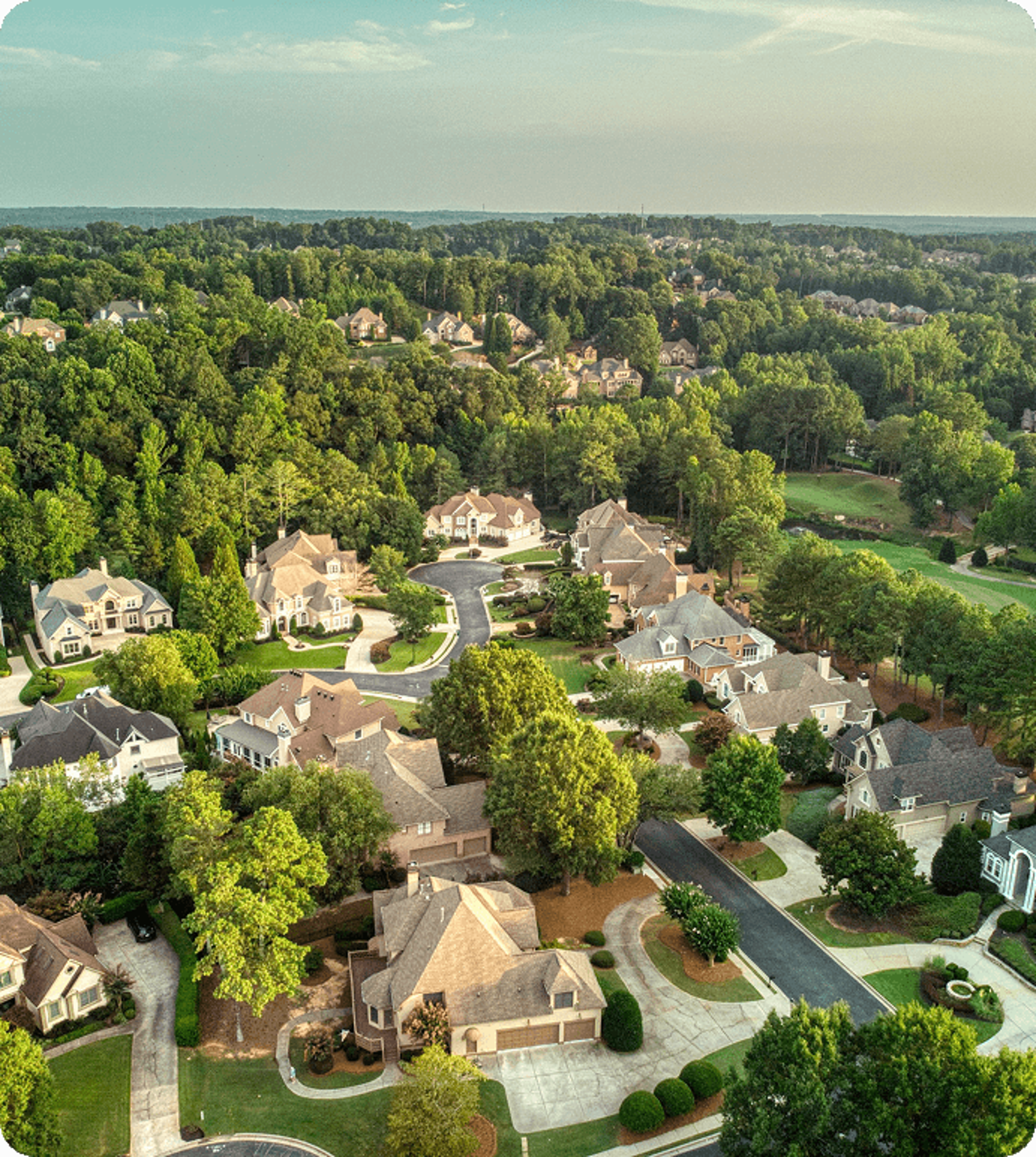 Georgia houses from above.
