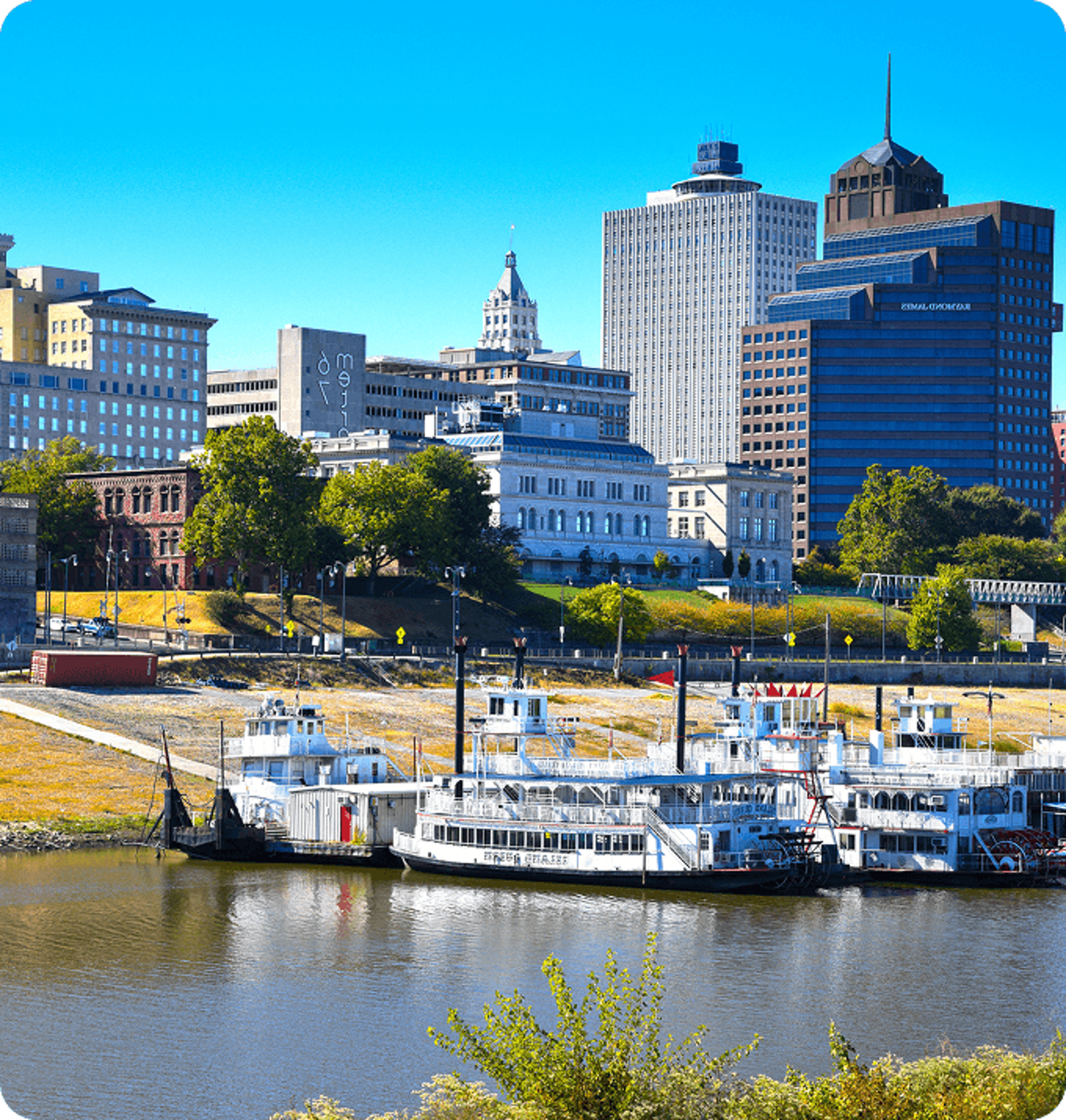 Tennessee buildings and boats.