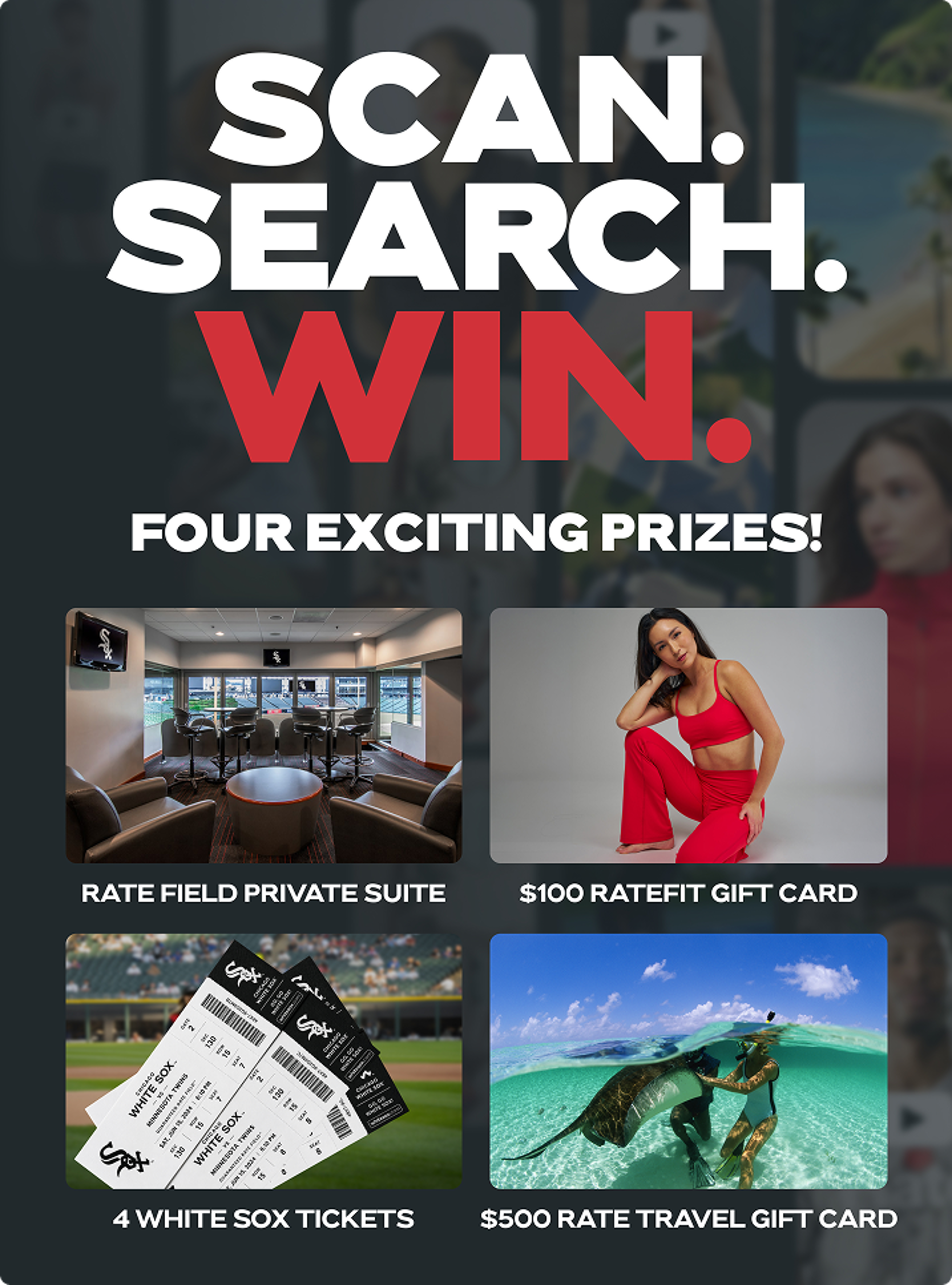 White Sox Password - Hero image with prizes showing.