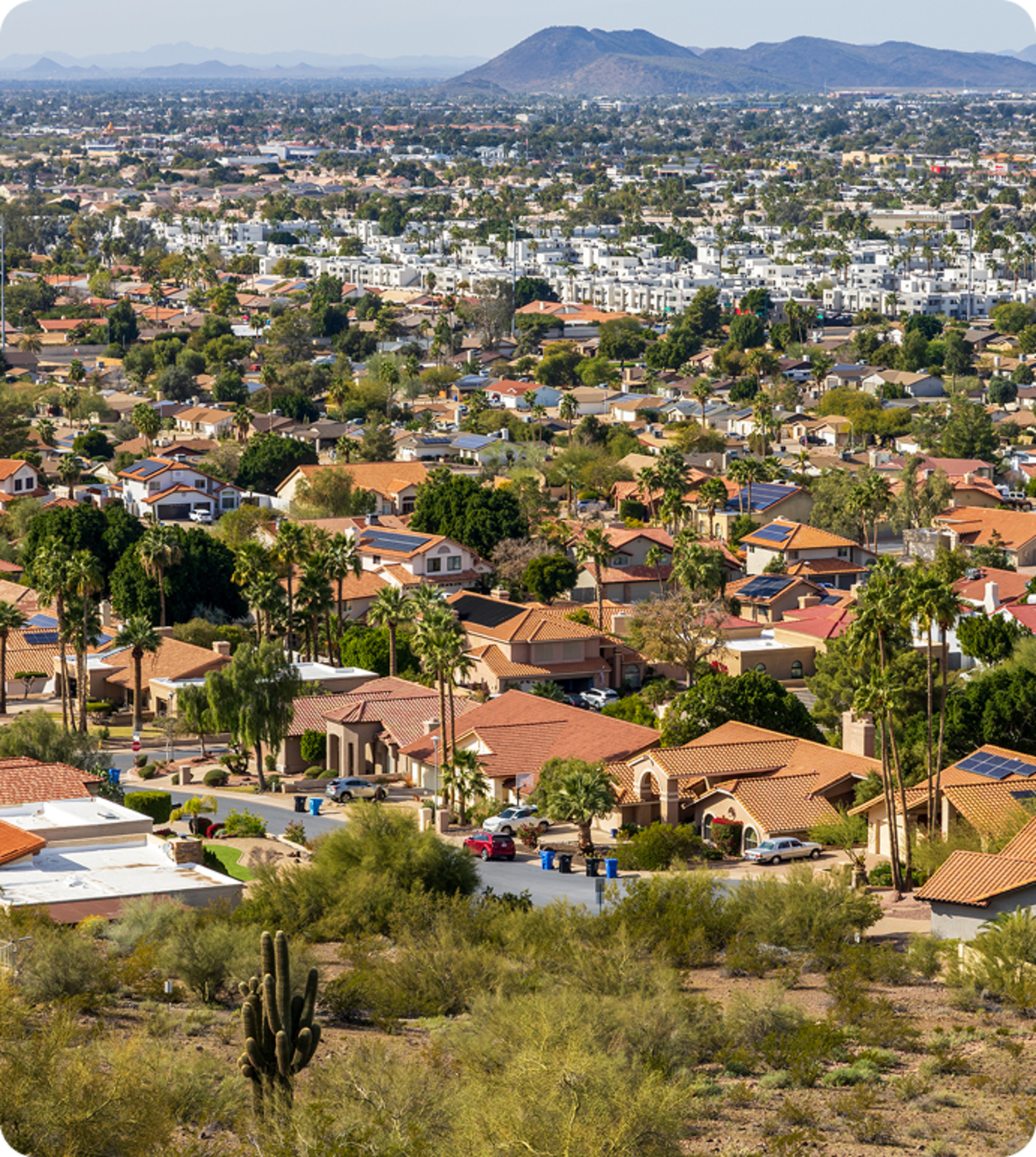 View of Arizona houses from above.