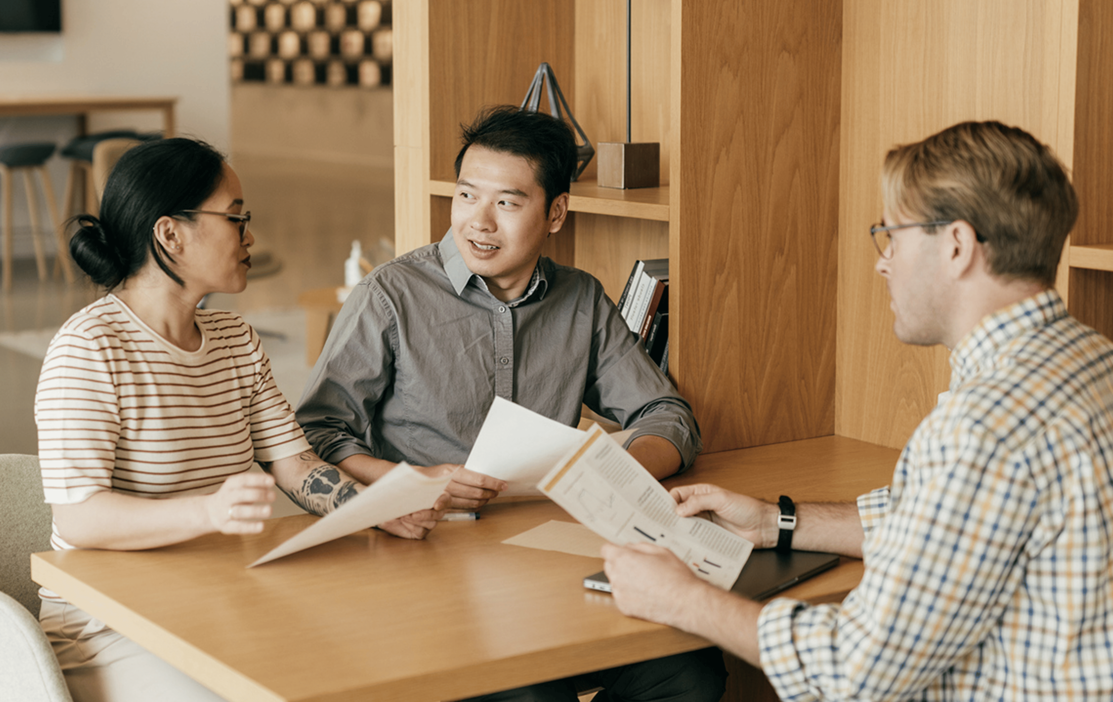 People at table in office