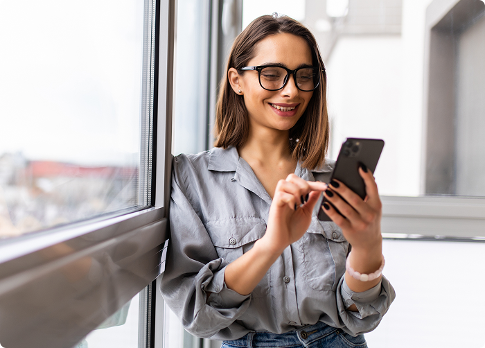 Woman on her cell phone.