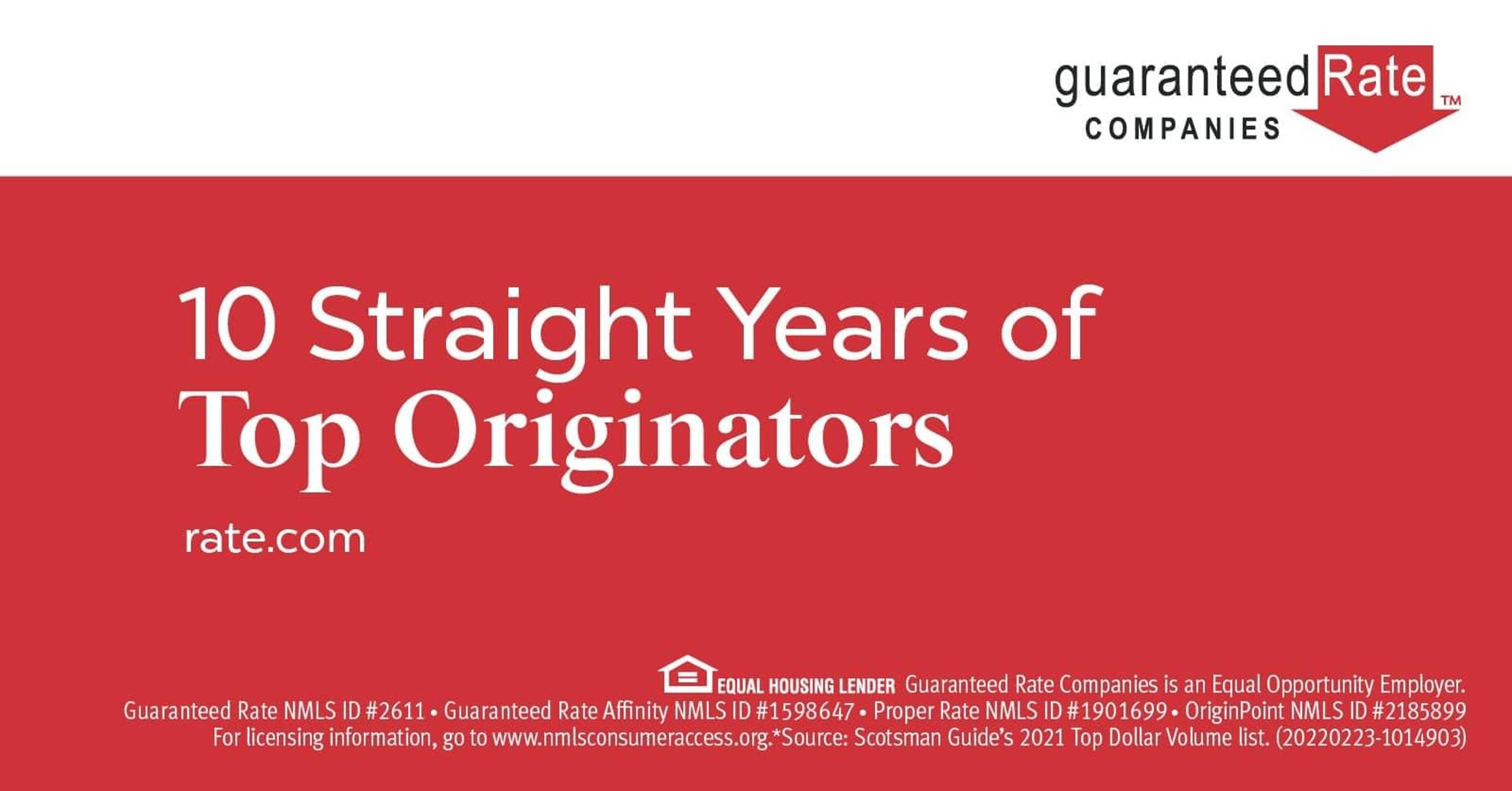 Rate Companies Leads Scotsman Guide Rankings for Tenth Straight Year--inline-img-1