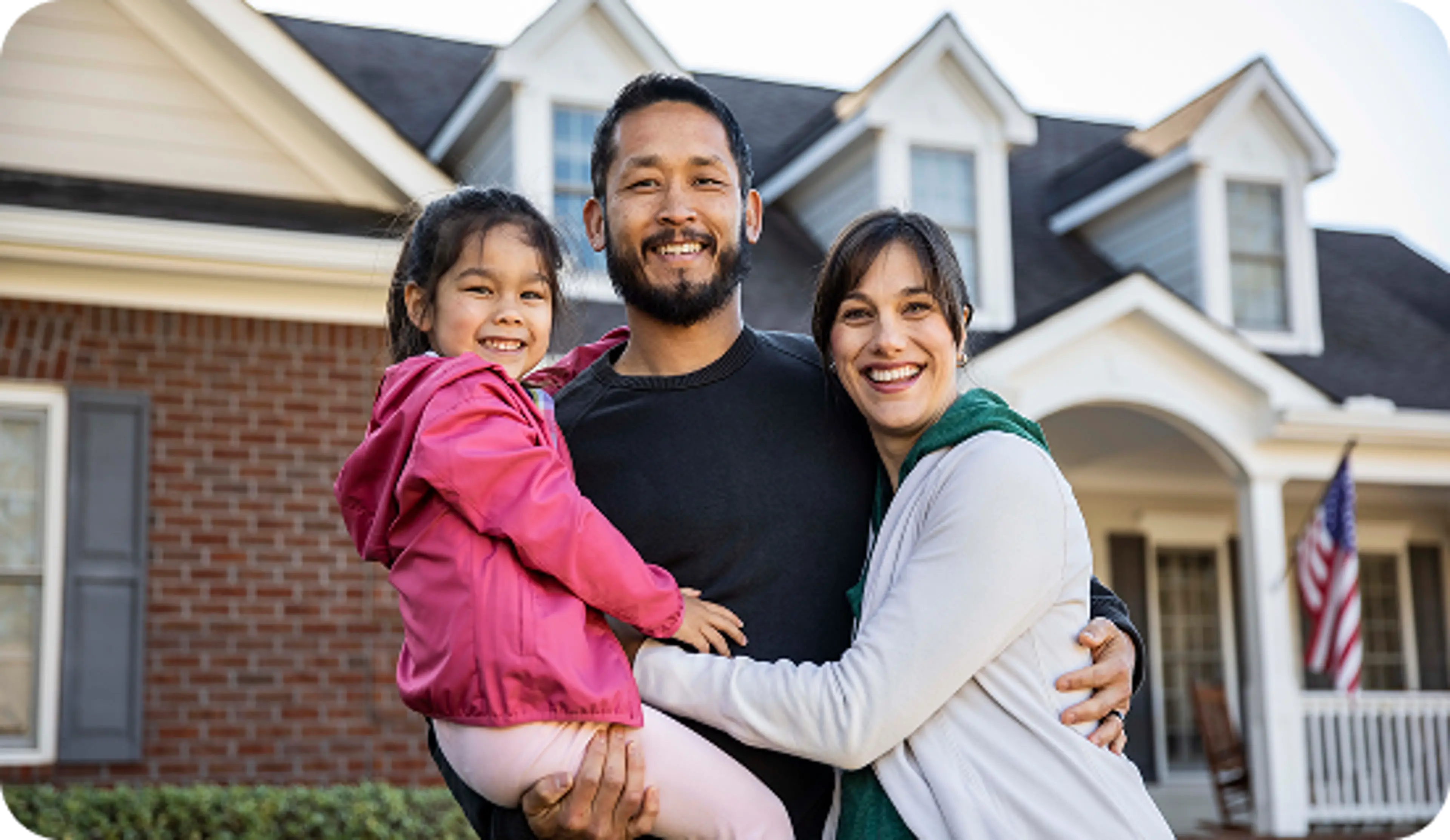 Family in front of home image