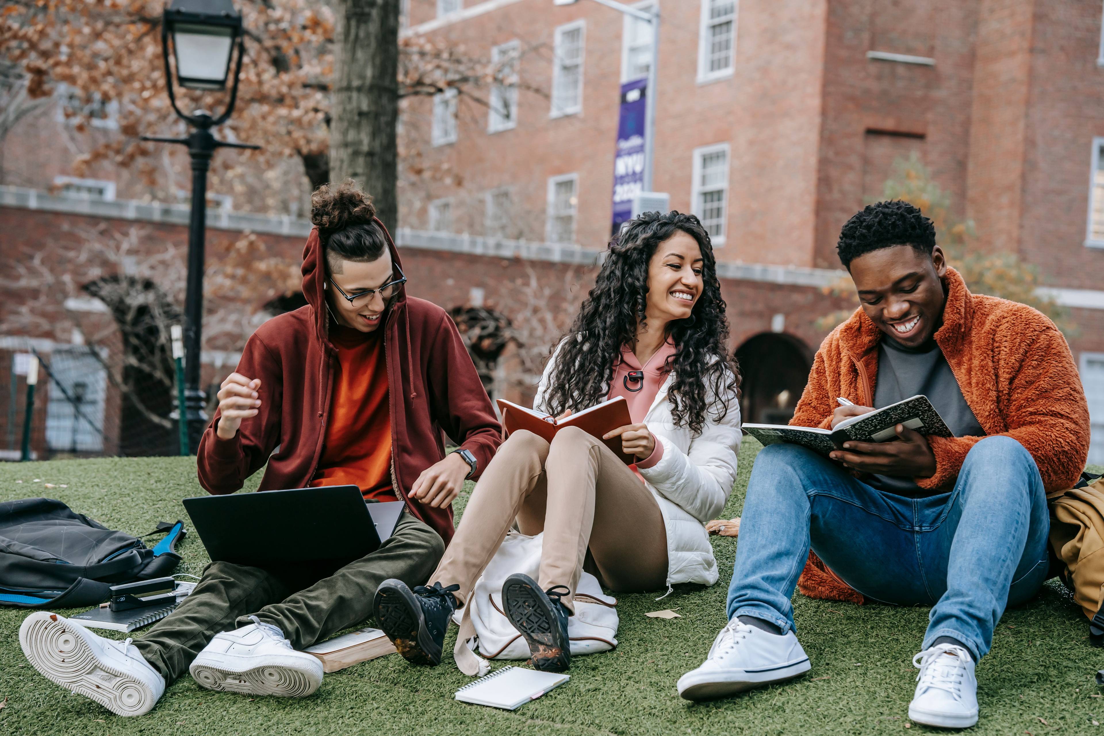 students discussing interest payments on student loans