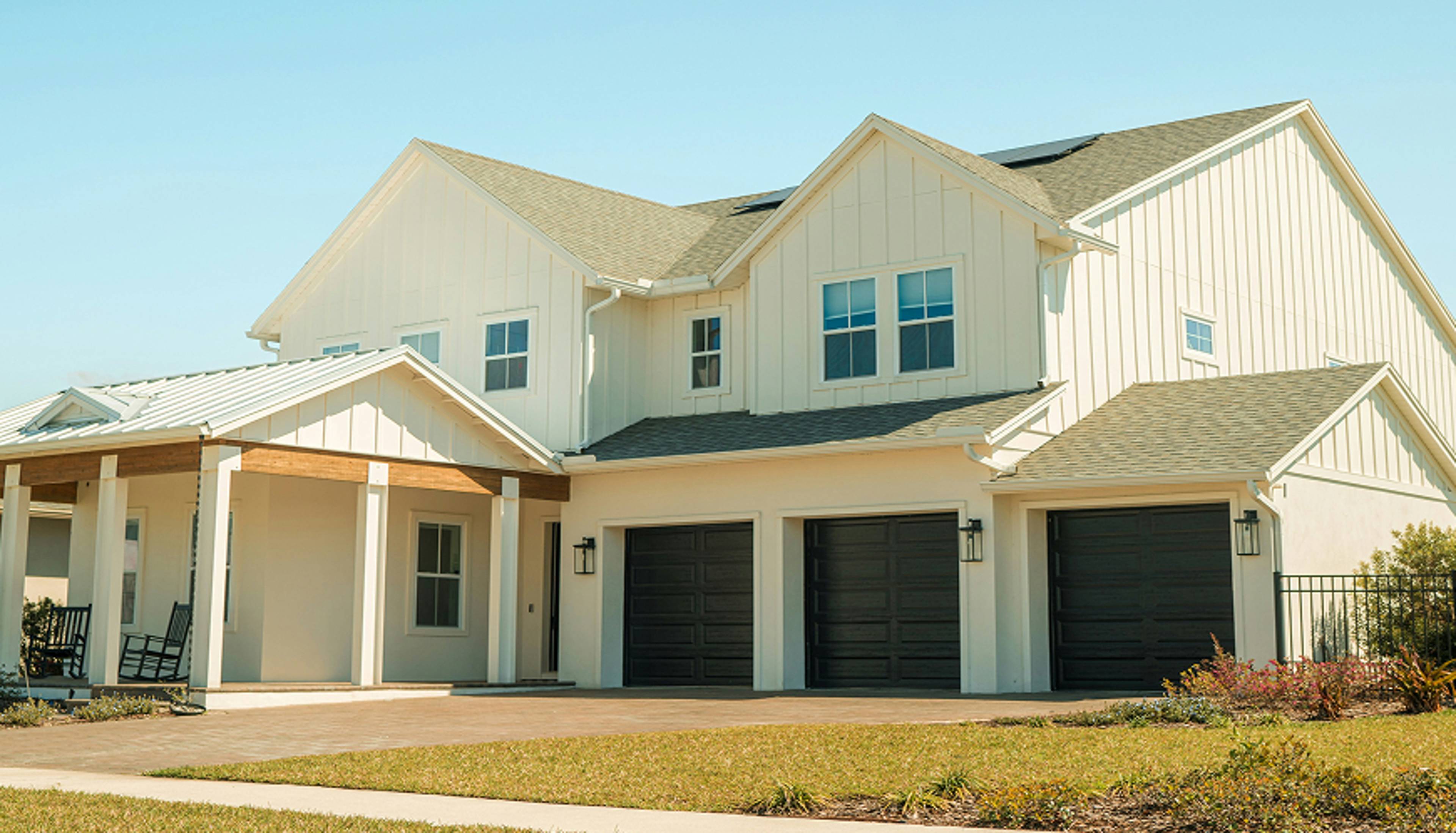 Two-story home with a garage.
