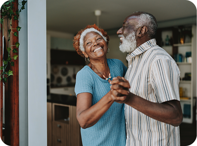 Senior couple dancing