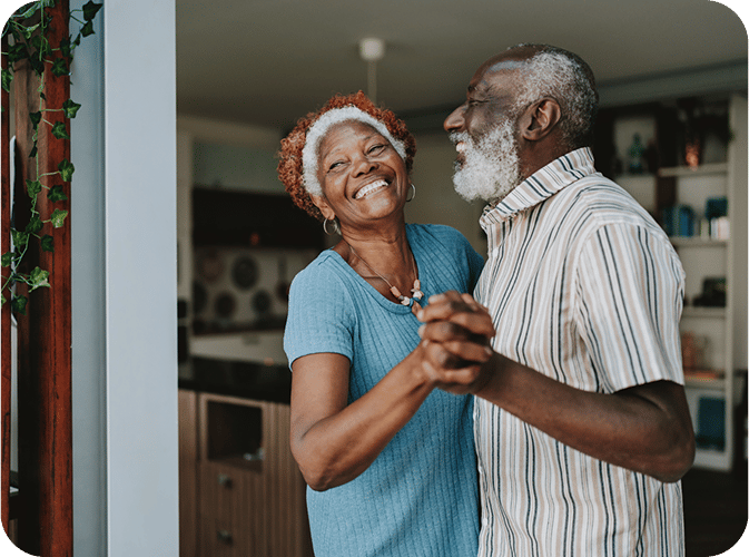 Senior couple dancing