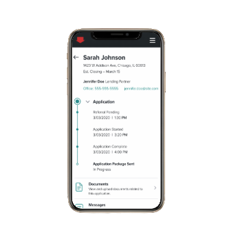 Real-time loan status on Rate app