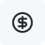 Dollar sign with circle border