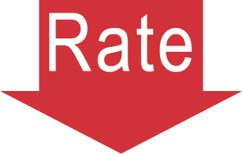Rate arrow logo with "Rate" in the middle
