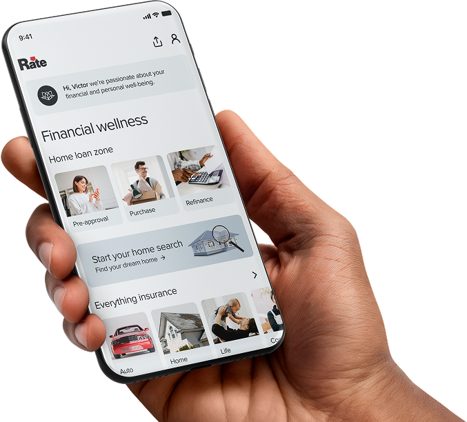 hand displays Rate App on mobile phone