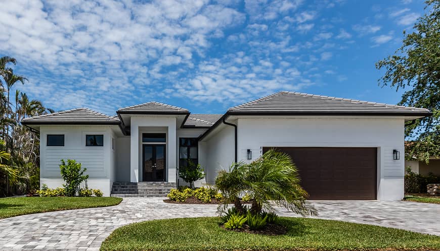 House with green house.