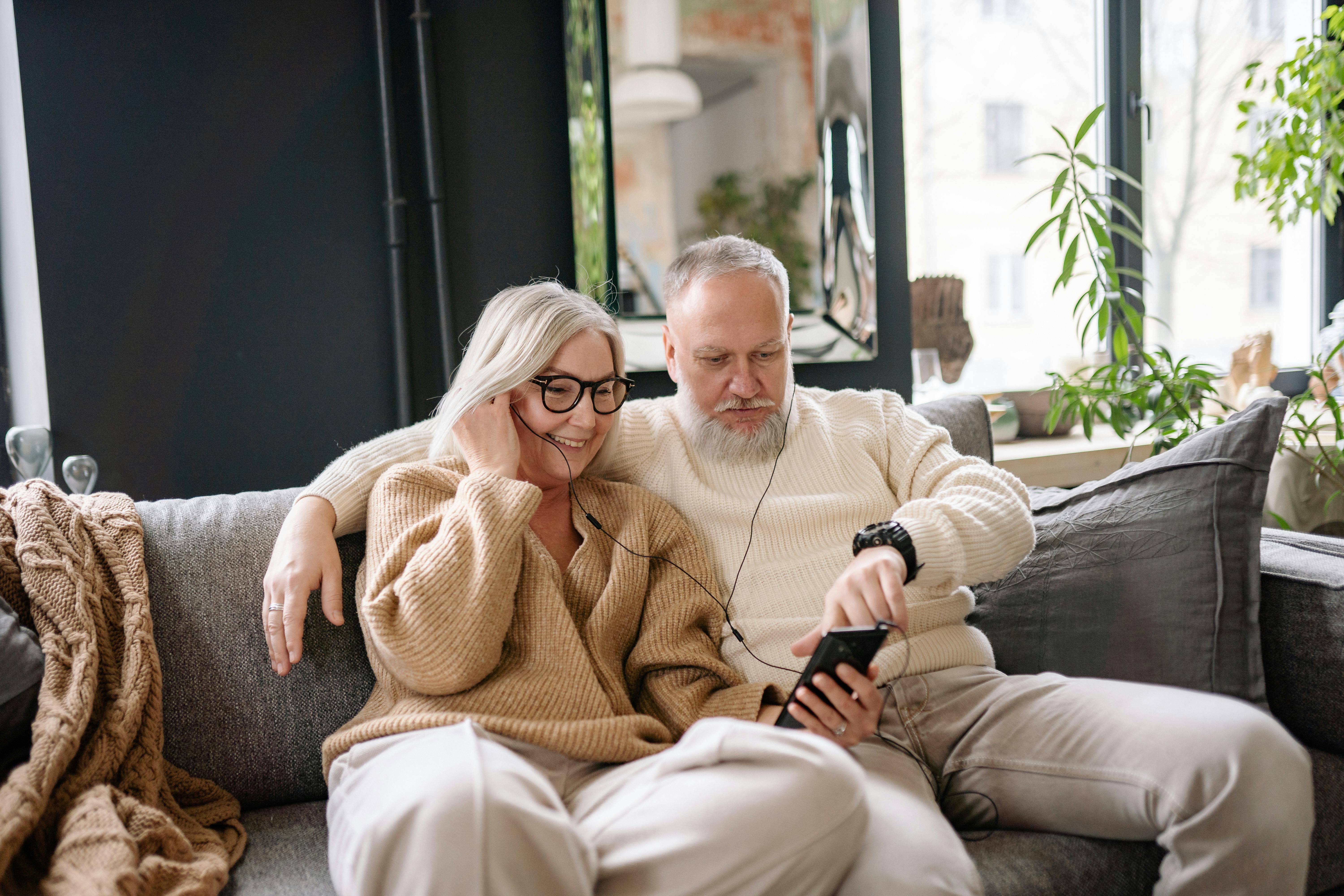 A couple reviewing HELOC options at home