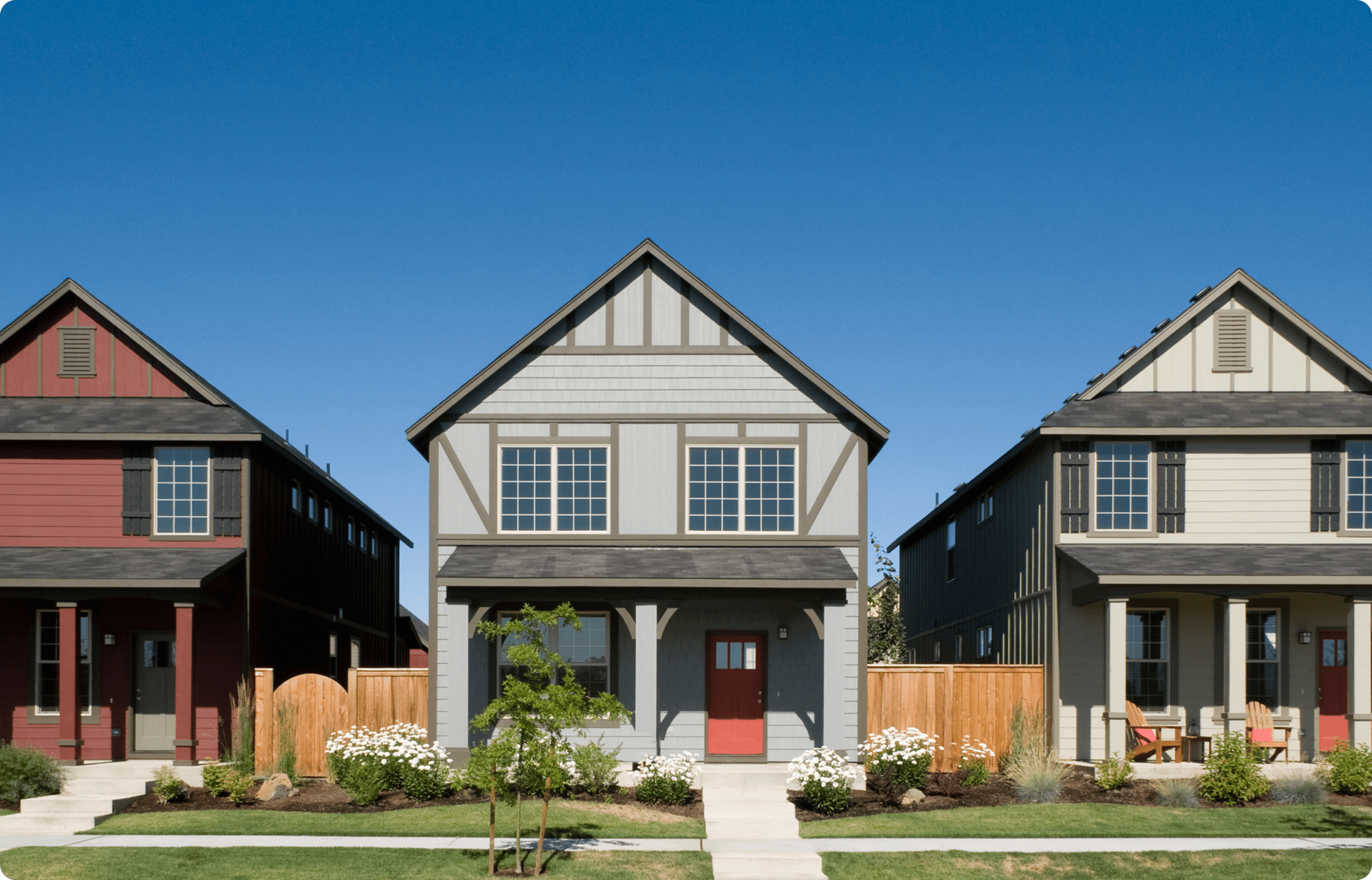 Rate Correspondent - Three houses side by side.