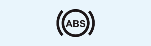 Anti-lock braking system (ABS) warning light on a car dashboard