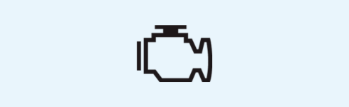 Check engine warning light on a car dashboard