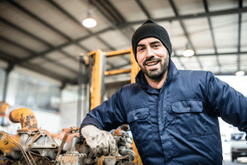 Municipal worker posing for picture