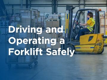 Forklift in a busy factory