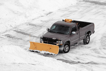 Truck plowing snow